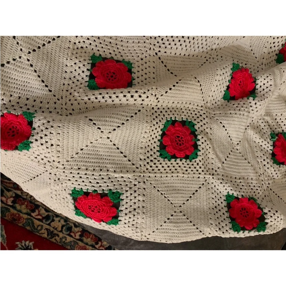Floral Crochet Furniture Cover
